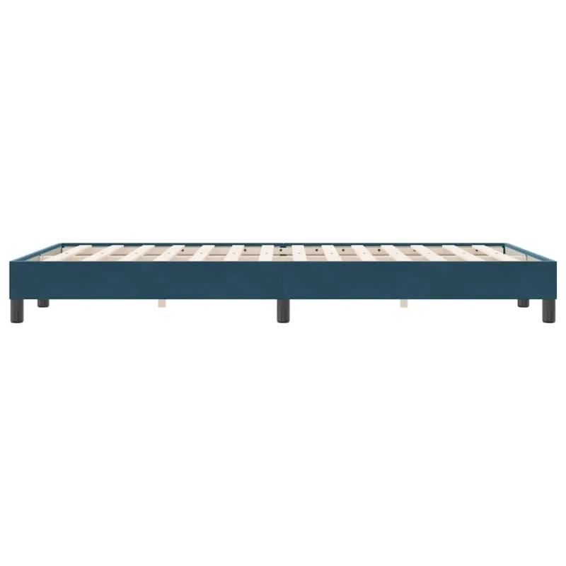 Box Spring Lova be čiužinio Tamsiai mėlyna 120x220 cm aksomas