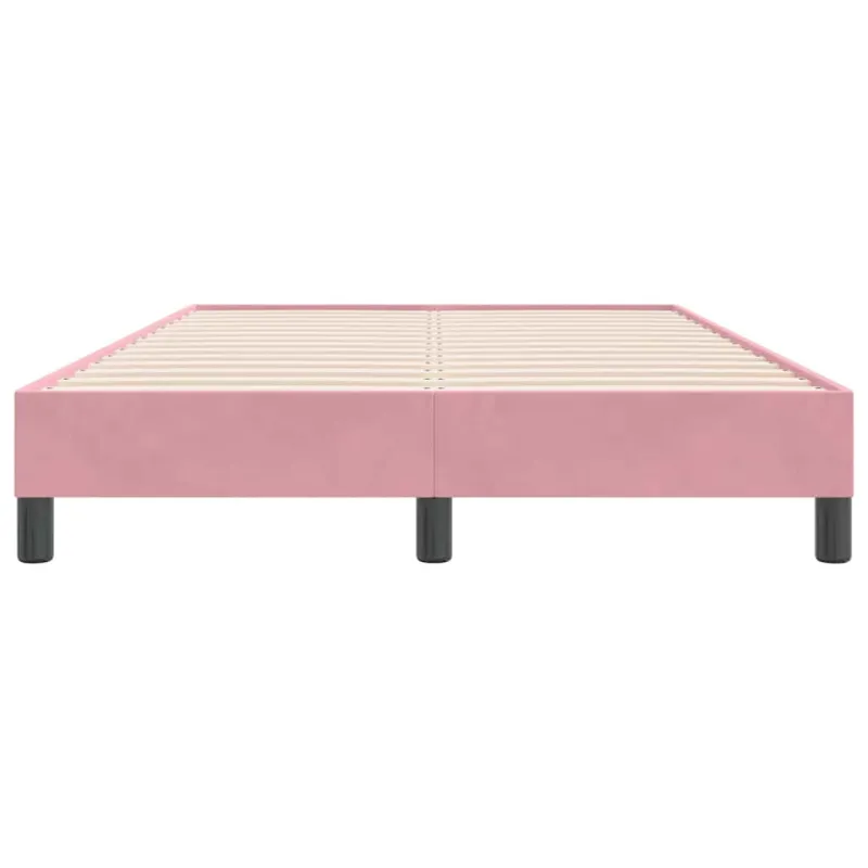 Box Spring Lova be čiužinio Rožinė 120x220 cm aksomas