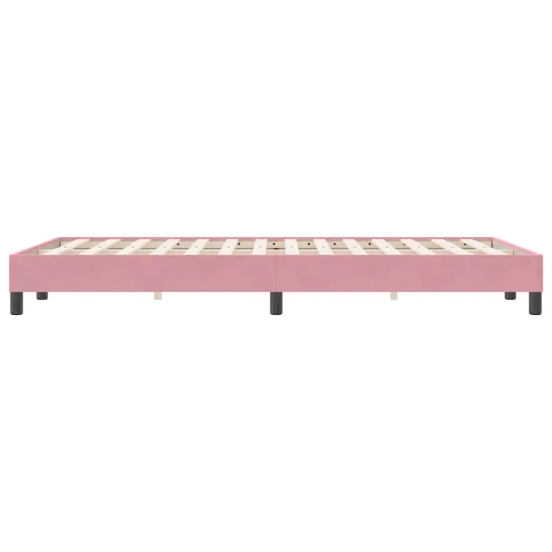 Box Spring Lova be čiužinio Rožinė 120x220 cm aksomas