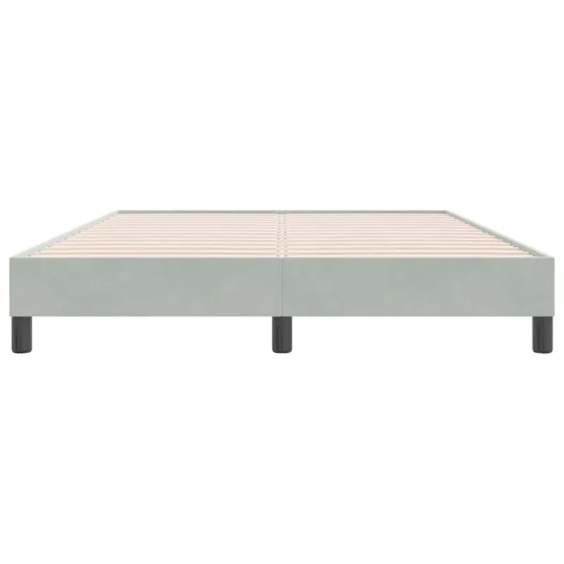 Box Spring Lova be čiužinio Šviesiai pilka 140x220 cm aksomas