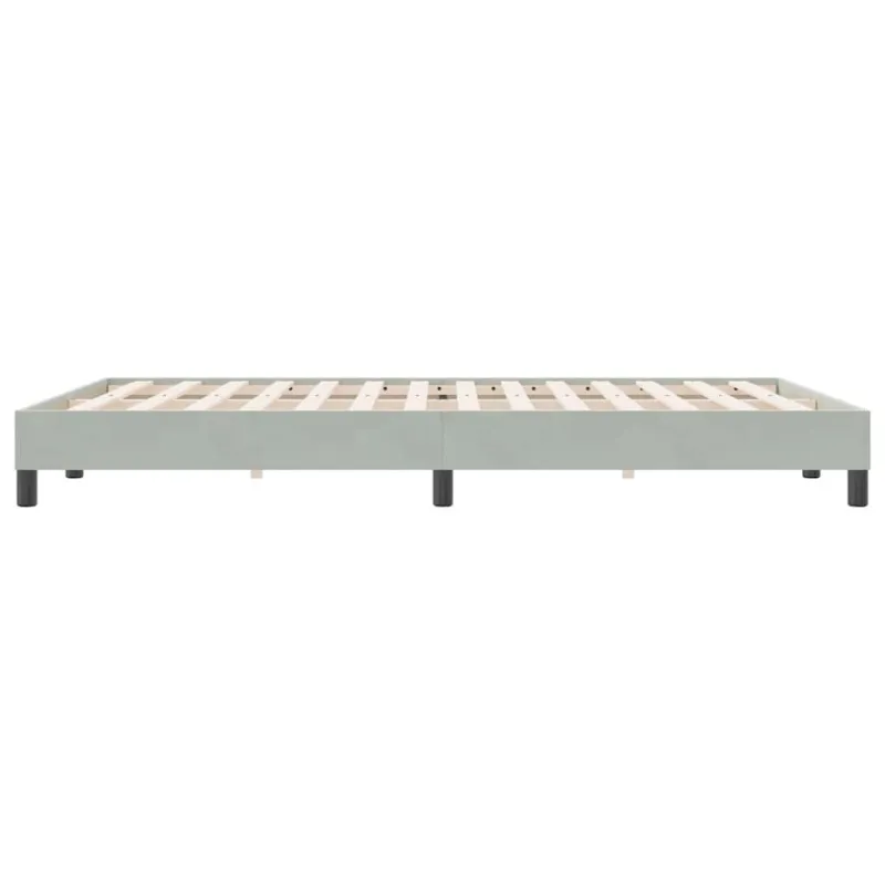 Box Spring Lova be čiužinio Šviesiai pilka 140x220 cm aksomas