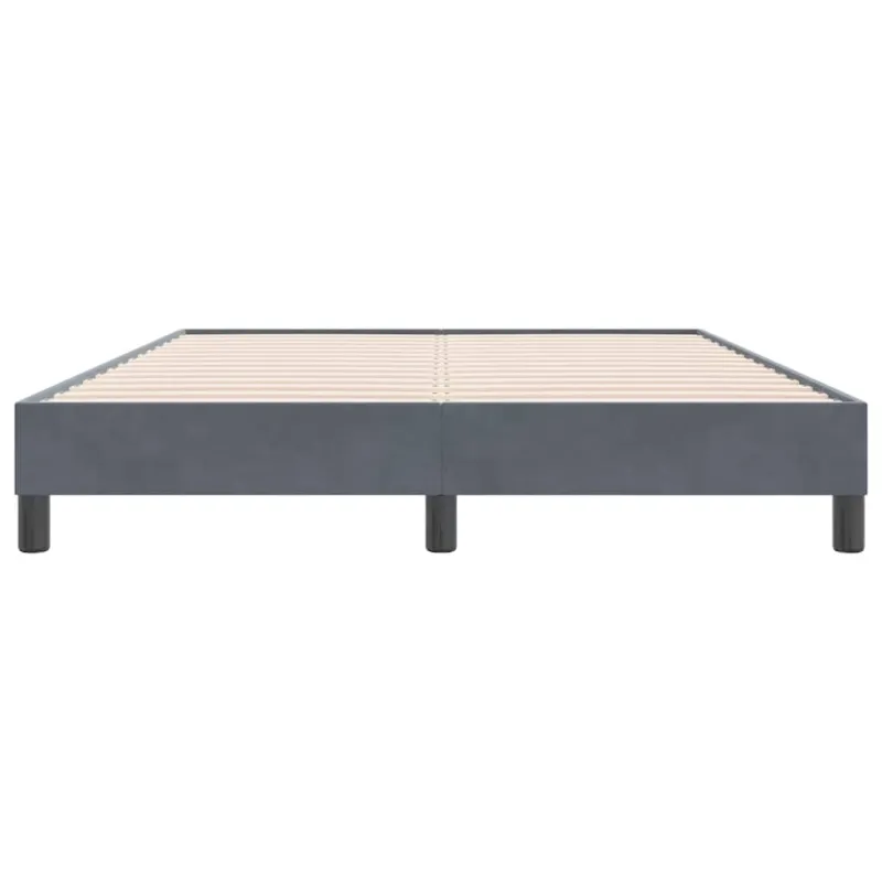 Box Spring Lova be čiužinio Tamsiai pilka 140x220 cm aksomas