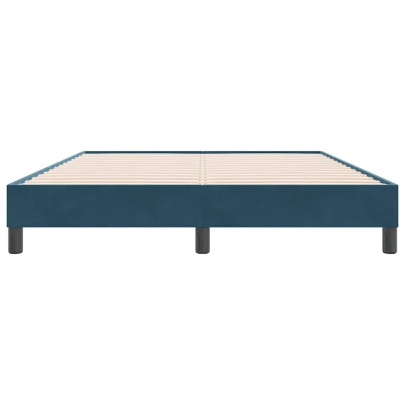Box Spring Lova be čiužinio Tamsiai mėlyna 140x220 cm aksomas