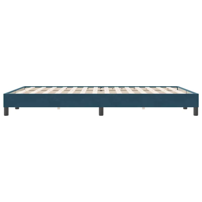 Box Spring Lova be čiužinio Tamsiai mėlyna 140x220 cm aksomas