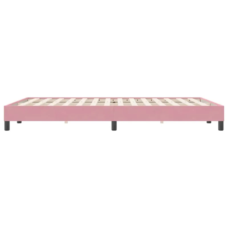 Box Spring Lova be čiužinio Rožinė 140x220 cm aksomas