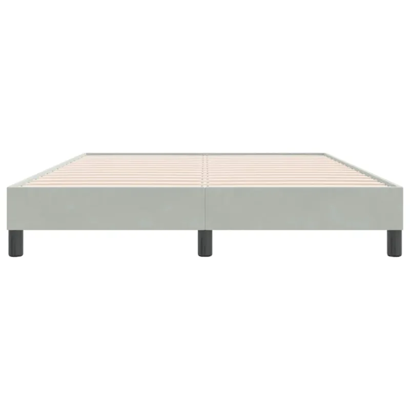 Box Spring Lova be čiužinio Šviesiai pilka 160x220 cm aksomas