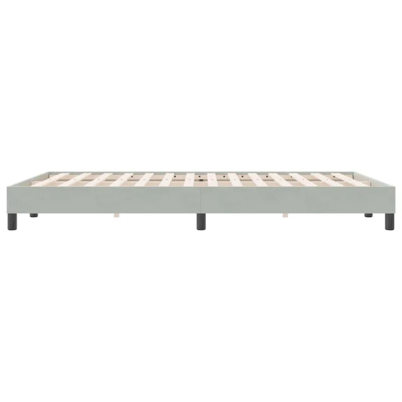Box Spring Lova be čiužinio Šviesiai pilka 160x220 cm aksomas