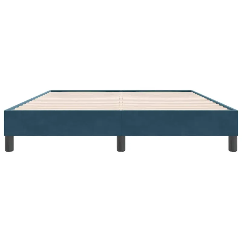 Box Spring Lova be čiužinio Tamsiai mėlyna 160x220 cm aksomas
