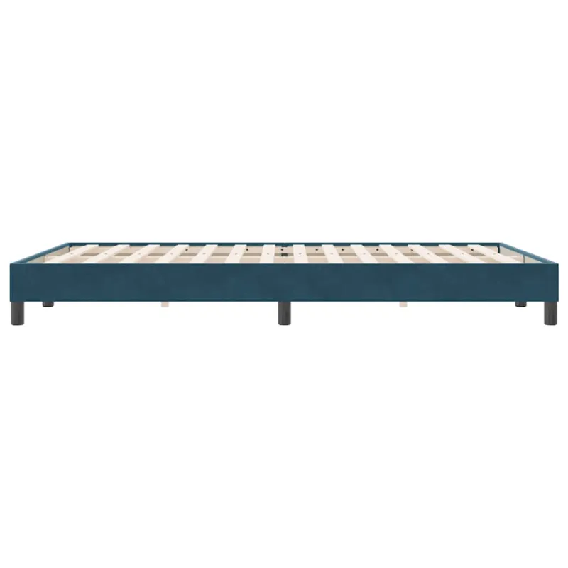 Box Spring Lova be čiužinio Tamsiai mėlyna 160x220 cm aksomas