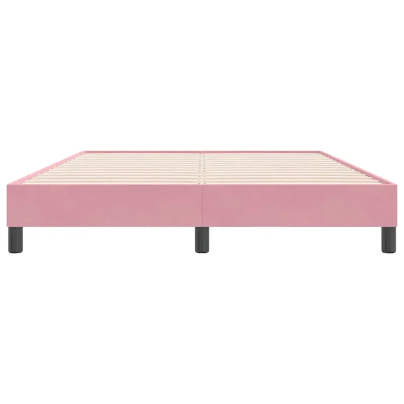 Box Spring Lova be čiužinio Rožinė 160x220 cm aksomas