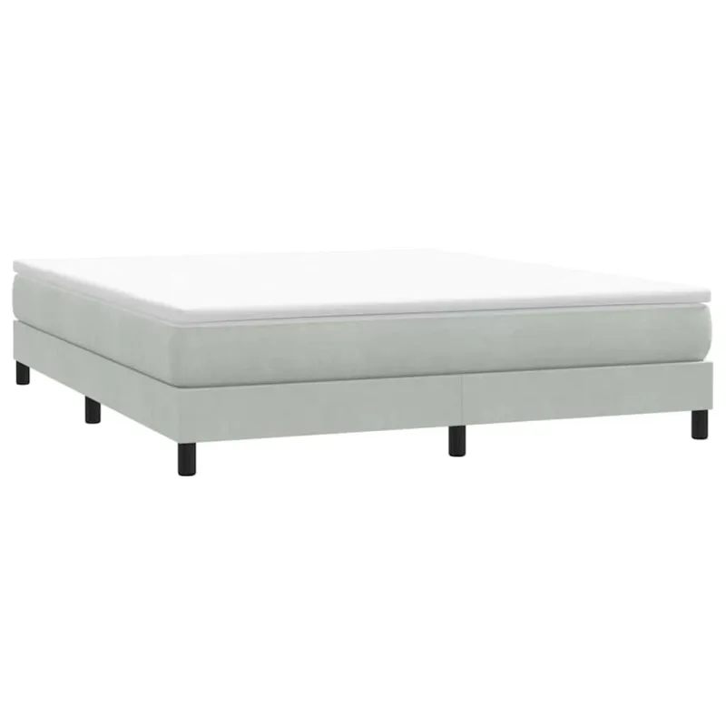 Box Spring Lova be čiužinio Šviesiai pilka 180x220 cm aksomas