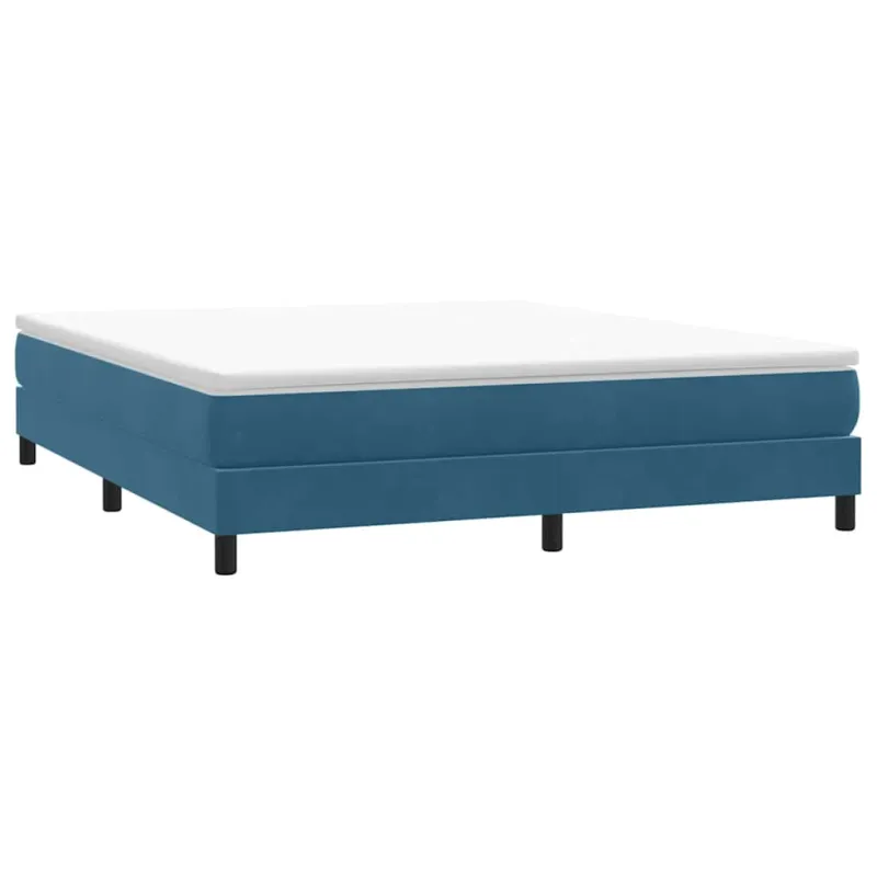 Box Spring Lova be čiužinio Tamsiai mėlyna 180x220 cm aksomas
