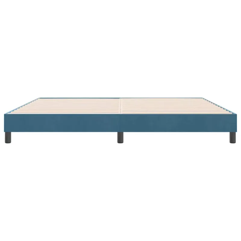 Box Spring Lova be čiužinio Tamsiai mėlyna 180x220 cm aksomas