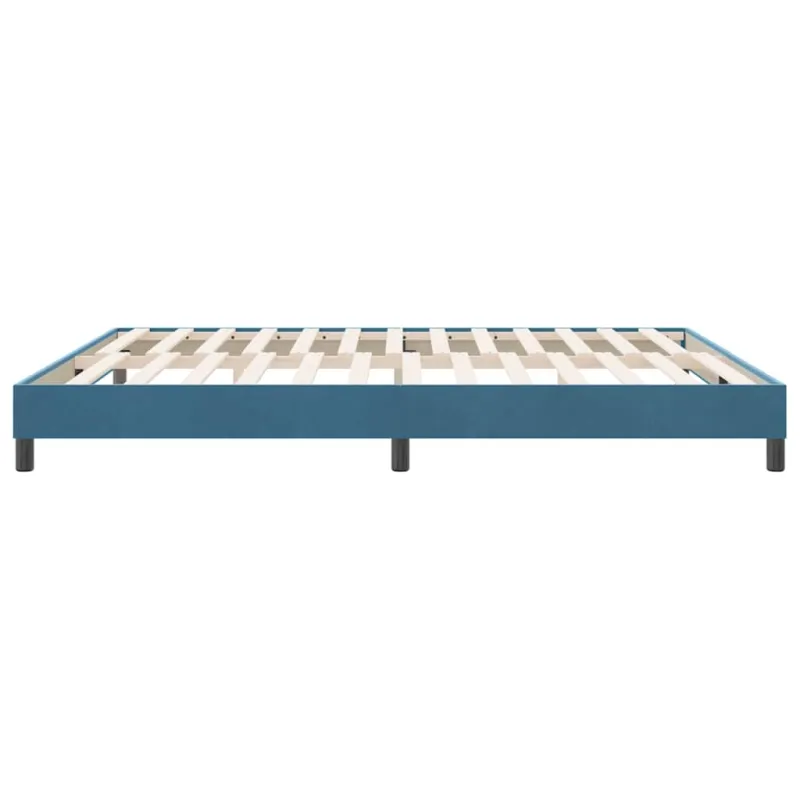 Box Spring Lova be čiužinio Tamsiai mėlyna 180x220 cm aksomas