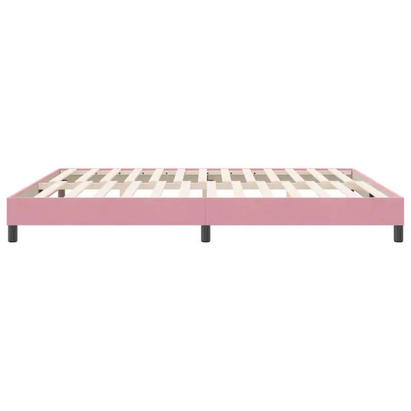 Box Spring Lova be čiužinio Rožinė 180x220 cm aksomas