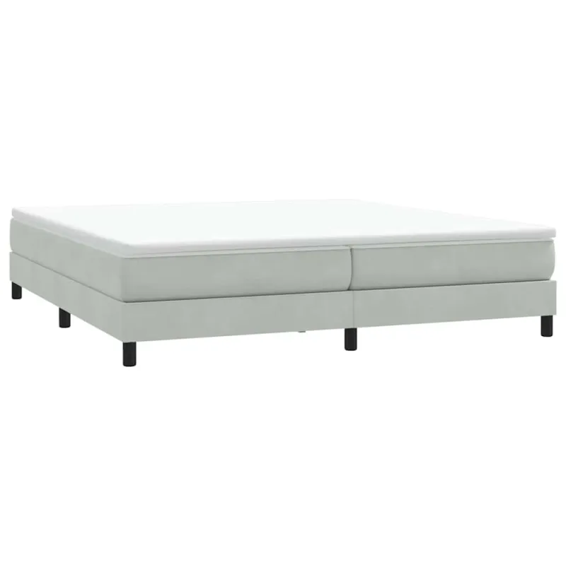 Box Spring Lova be čiužinio Šviesiai pilka 200x220 cm aksomas