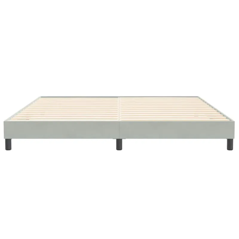 Box Spring Lova be čiužinio Šviesiai pilka 200x220 cm aksomas