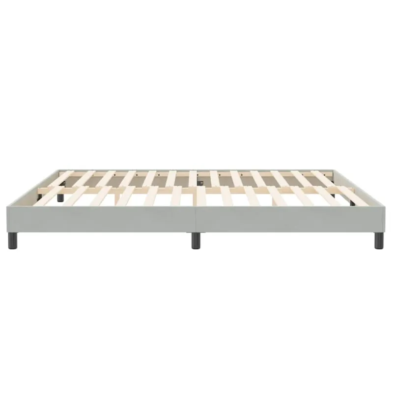 Box Spring Lova be čiužinio Šviesiai pilka 200x220 cm aksomas