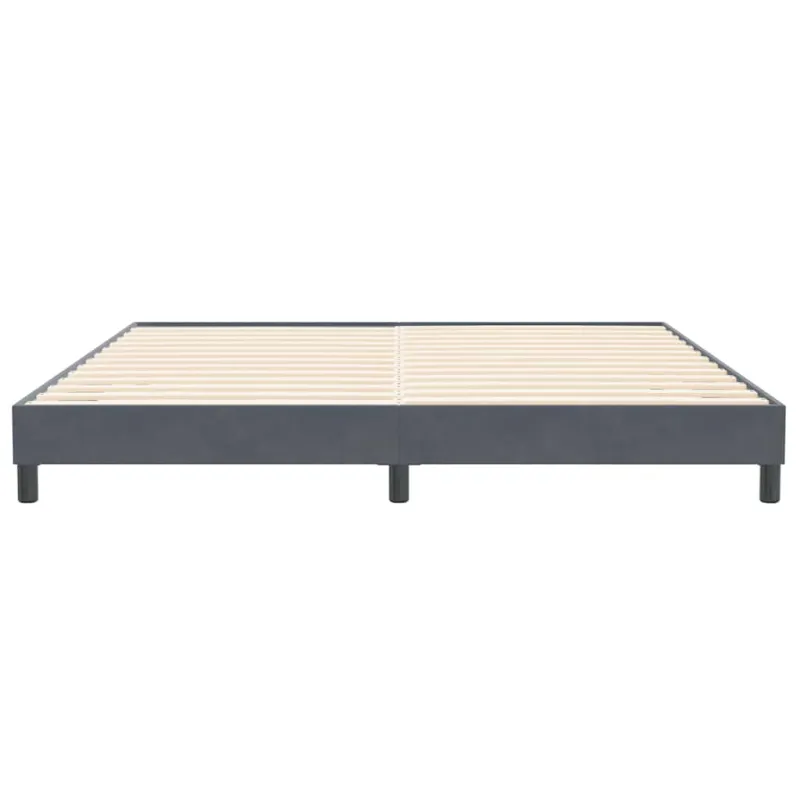 Box Spring Lova be čiužinio Tamsiai pilka 200x220 cm aksomas