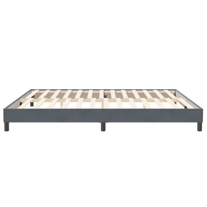 Box Spring Lova be čiužinio Tamsiai pilka 200x220 cm aksomas