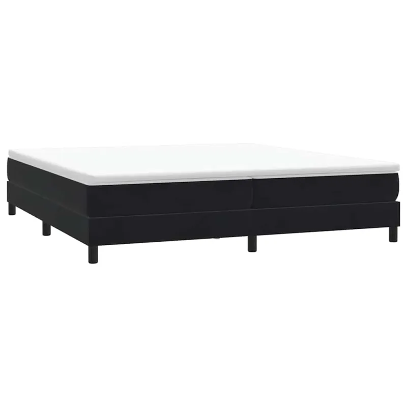 Box Spring Lova be čiužinio Juoda 200x220 cm aksomas