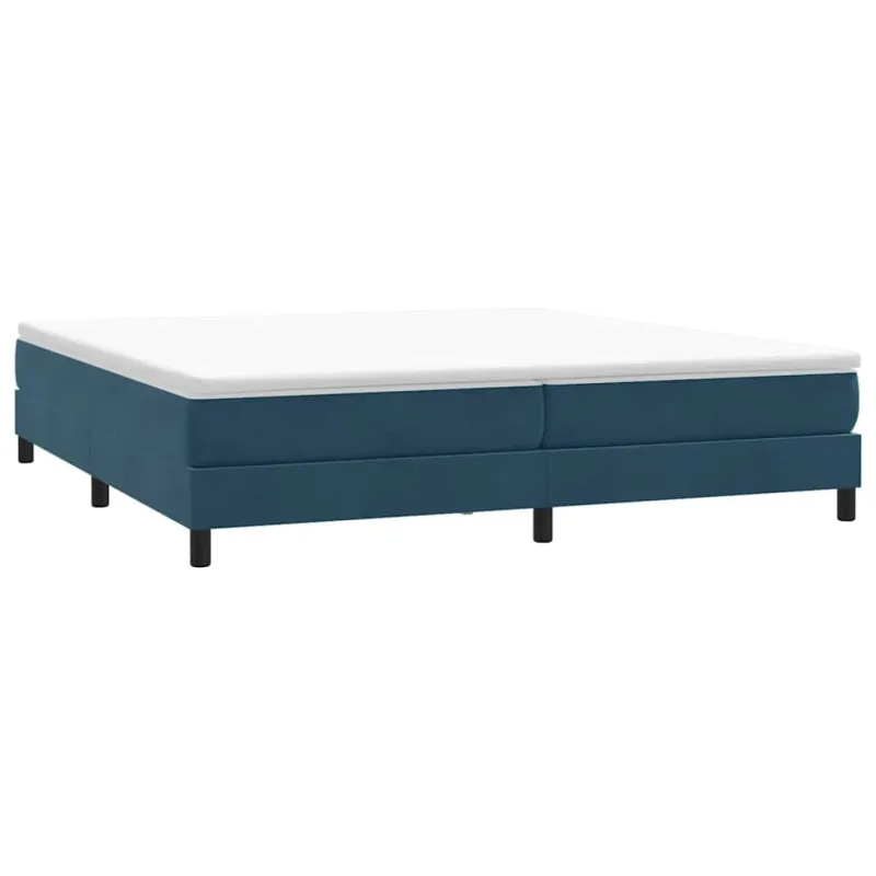 Box Spring Lova be čiužinio Tamsiai mėlyna 200x220 cm aksomas