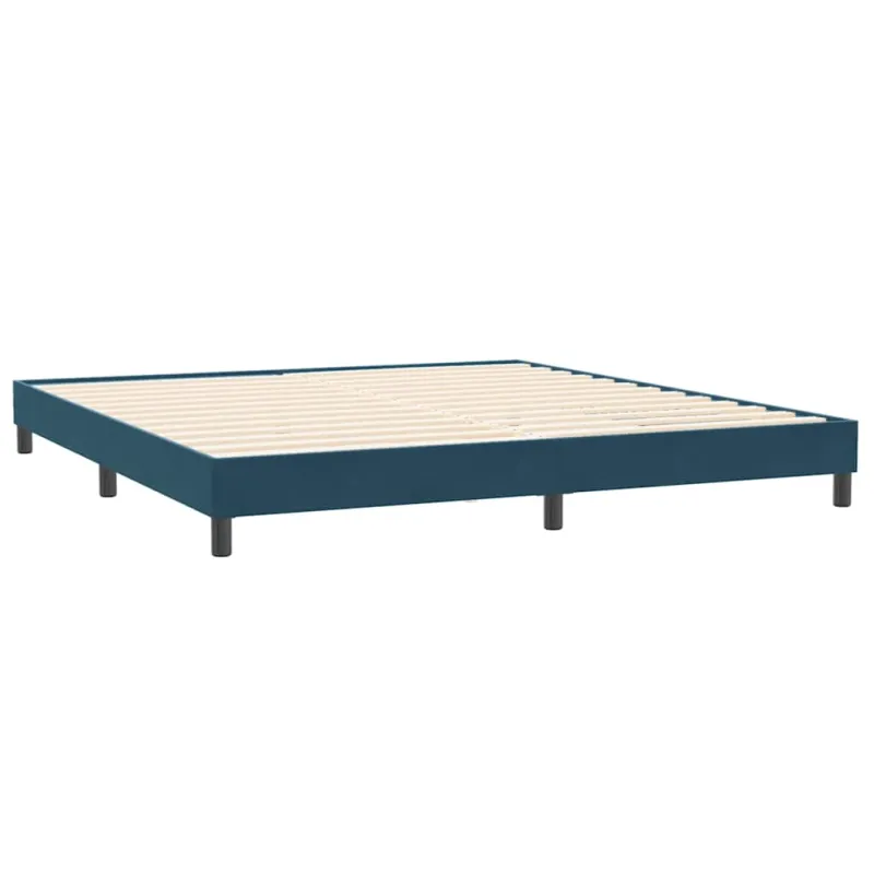 Box Spring Lova be čiužinio Tamsiai mėlyna 200x220 cm aksomas