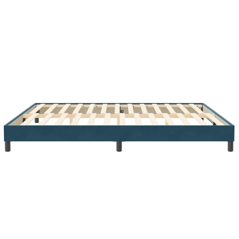 Box Spring Lova be čiužinio Tamsiai mėlyna 200x220 cm aksomas