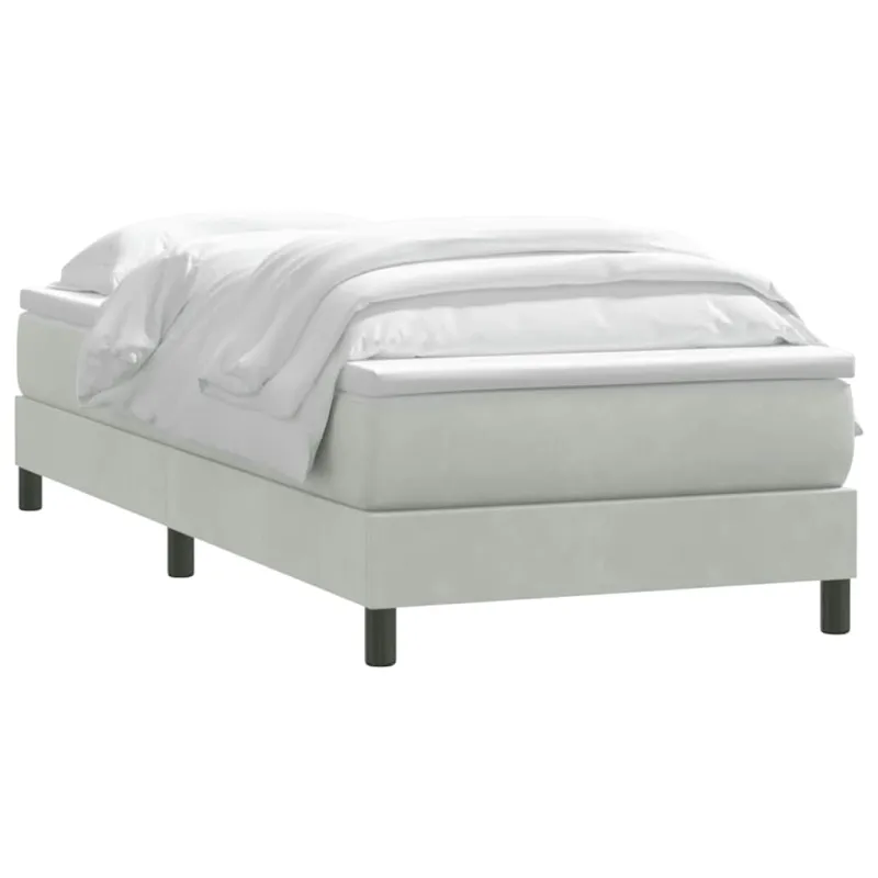 Box Spring Lova su čiužiniu Šviesiai pilka 90x210 cm Velvet