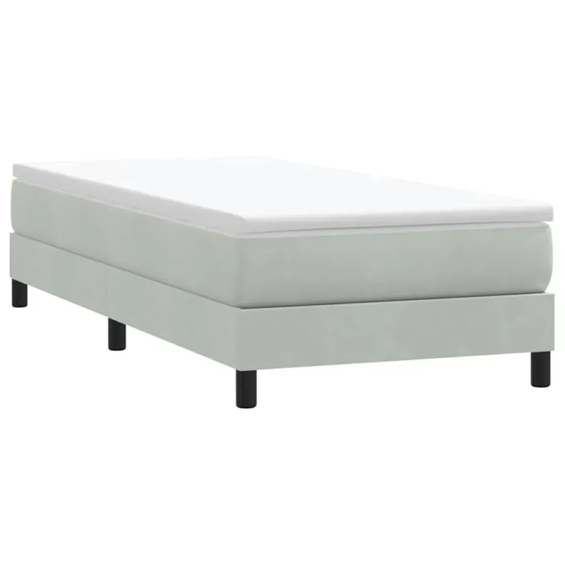 Box Spring Lova su čiužiniu Šviesiai pilka 90x210 cm Velvet