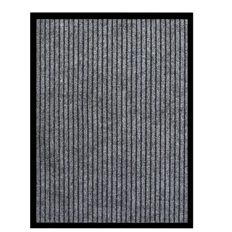 Durų kilimėlis, pilkos spalvos, 60x80cm, dryžuotas