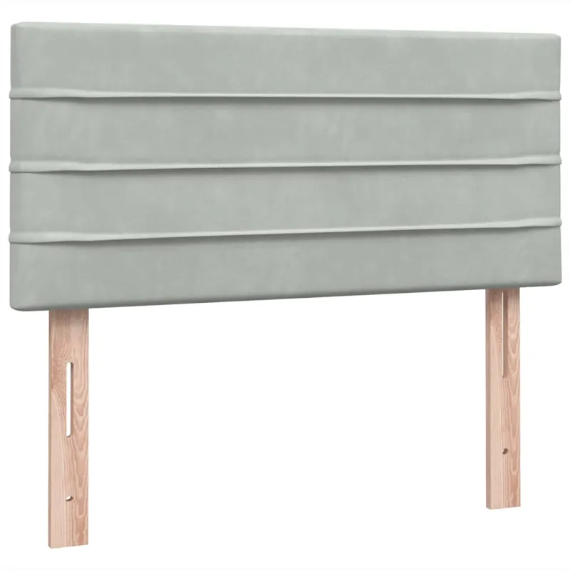 Box Spring Lova su čiužiniu Šviesiai pilka 90x210 cm Velvet
