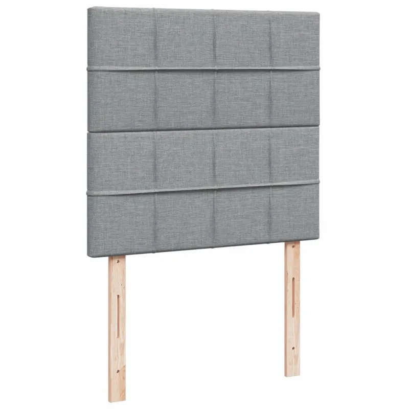 Lova su spyruoklėmis ir čiužiniu, pilka, 80x200cm, audinys