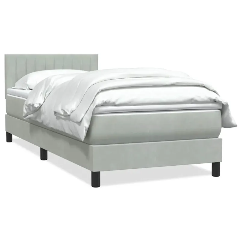 Box Spring Lova su čiužiniu Šviesiai pilka 90x210 cm Velvet
