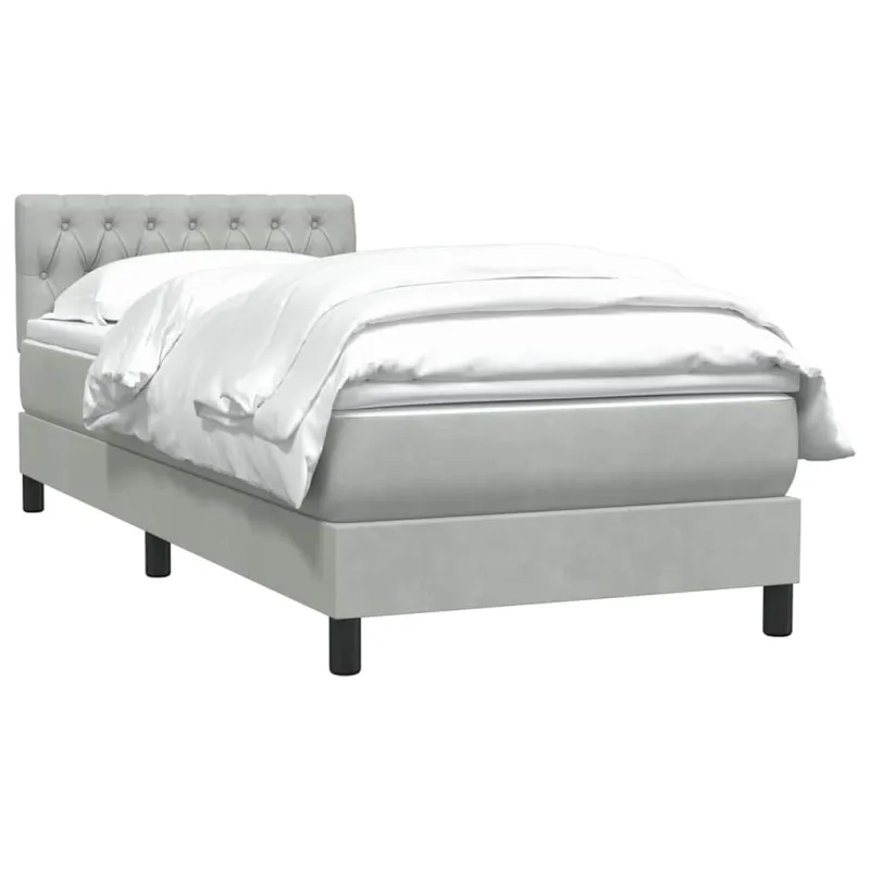 Box Spring Lova su čiužiniu Šviesiai pilka 90x210 cm Velvet