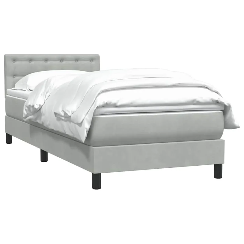 Box Spring Lova su čiužiniu Šviesiai pilka 90x210 cm Velvet