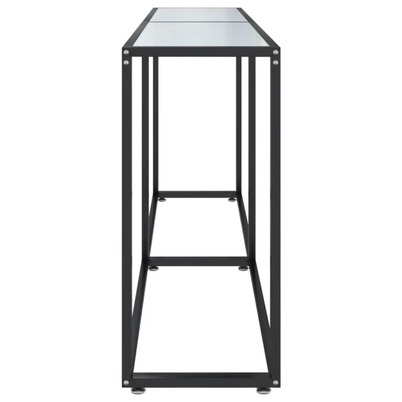 Konsolinis staliukas, balto marmuro, 180x35x75,5cm, stiklas