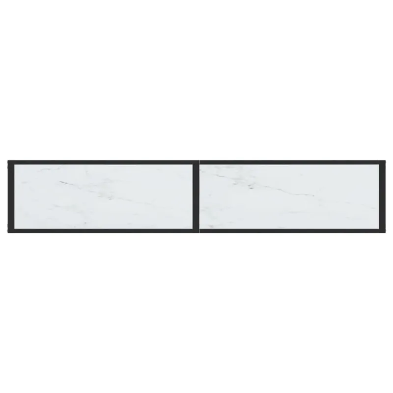 Konsolinis staliukas, balto marmuro, 180x35x75,5cm, stiklas