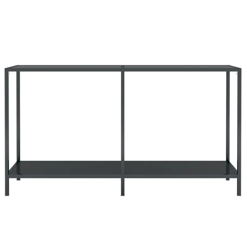 Konsolinis staliukas, juodas, 140x35x75,5cm, grūdintas stiklas