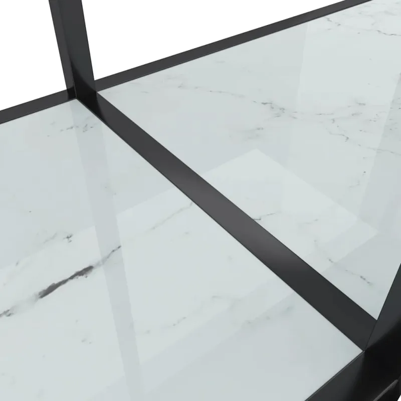 Konsolinis staliukas, baltas, 180x35x75,5cm, grūdintas stiklas
