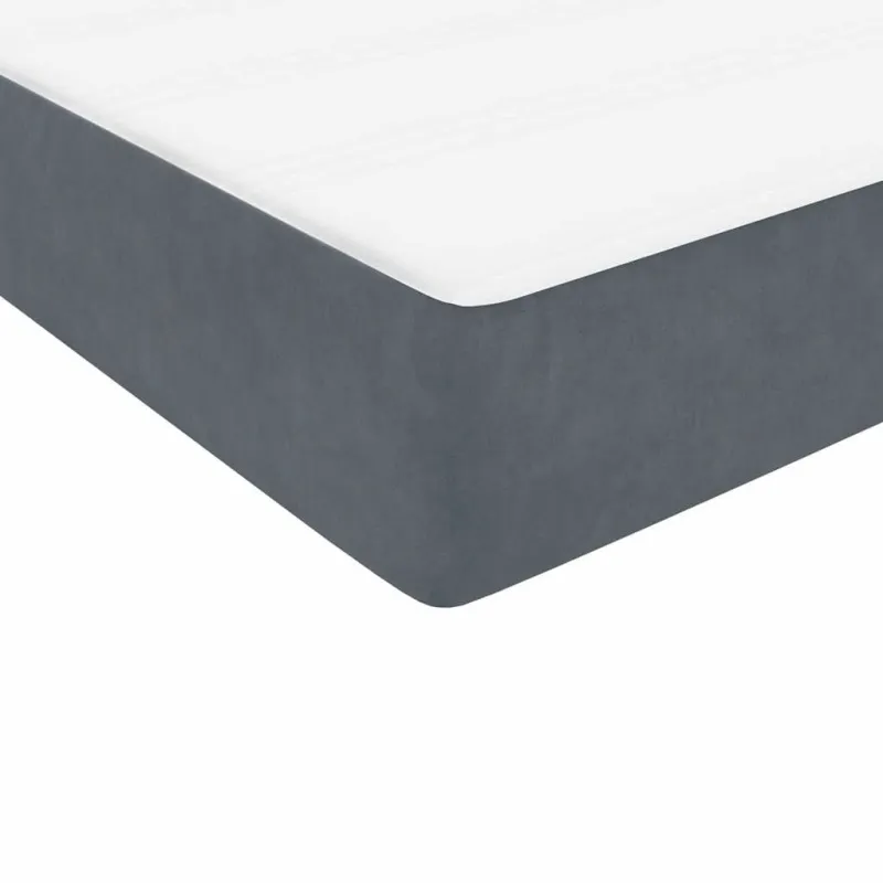 Lova su spyruokliniu/čiužiniu/LED, tamsiai pilka, 90x220 cm, aksomas