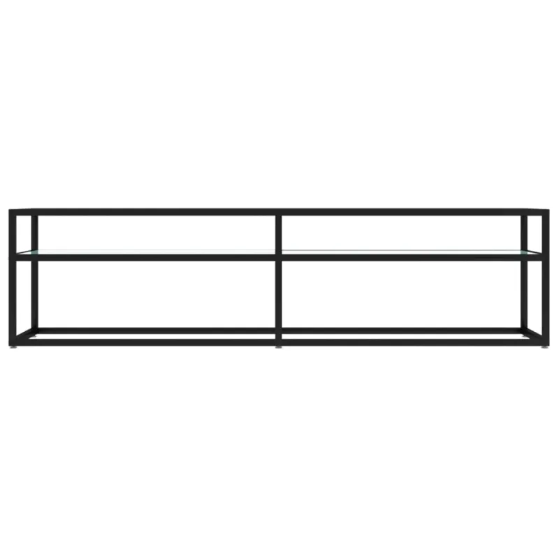 TV spintelė, balta marmuro, 160x40x40,5cm, grūdintas stiklas