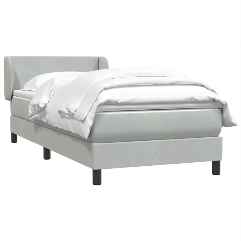 Box Spring Lova su čiužiniu Šviesiai pilka 90x210 cm Velvet