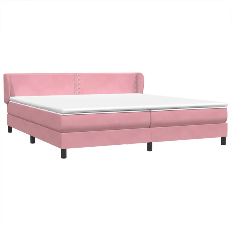 Box Spring Lova su čiužiniais Rožinis 180x210 cm Velvet