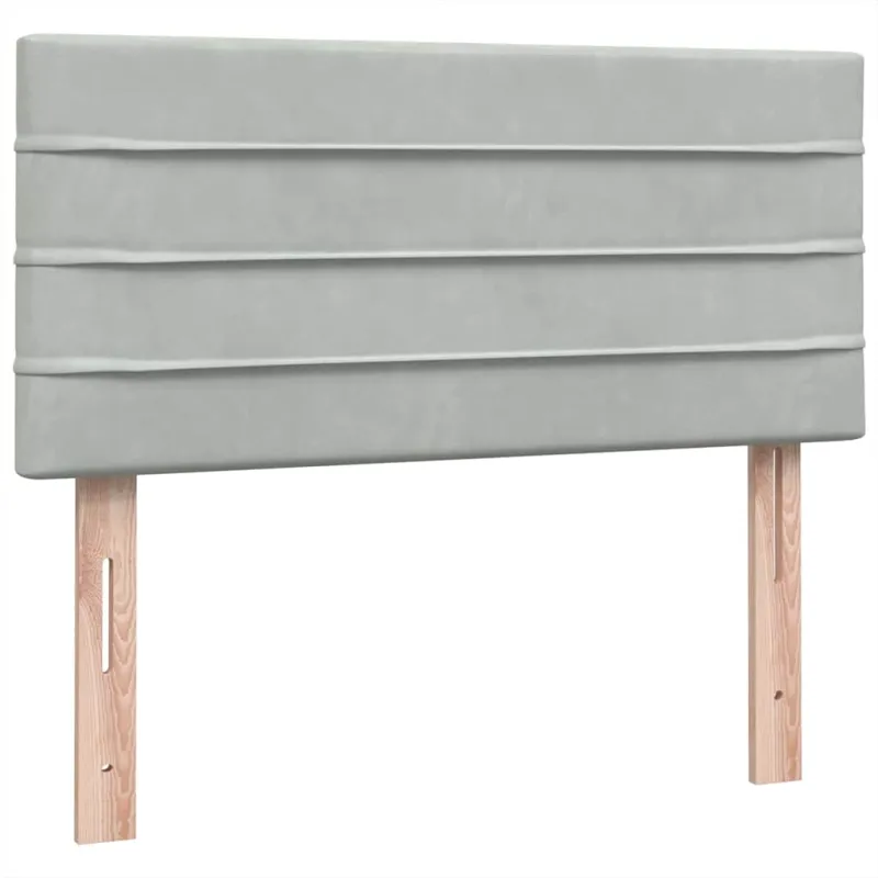 Box Spring Lova su čiužiniu Šviesiai pilka 90x210 cm Velvet