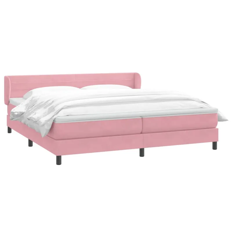Box Spring Lova su čiužiniais Rožinis 180x210 cm Velvet