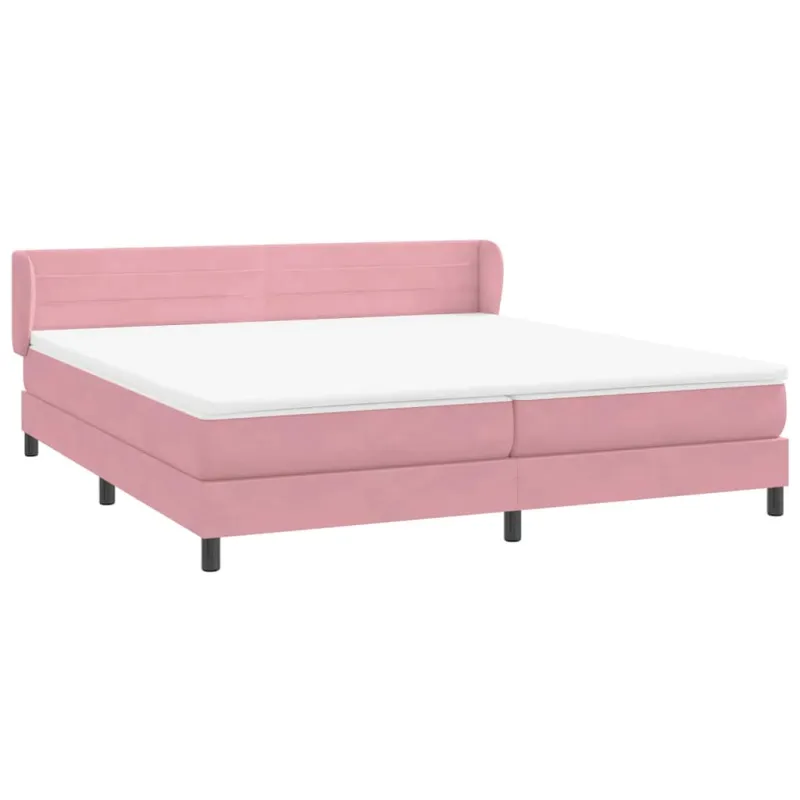 Box Spring Lova su čiužiniais Rožinis 180x210 cm Velvet