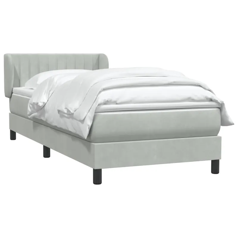 Box Spring Lova su čiužiniu Šviesiai pilka 90x210 cm Velvet
