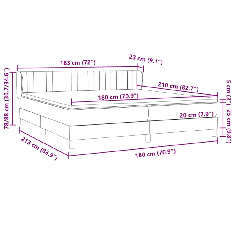 Box Spring Lova su čiužiniais Rožinis 180x210 cm Velvet