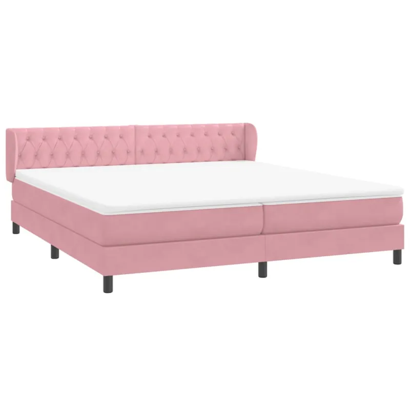Box Spring Lova su čiužiniais Rožinis 180x210 cm Velvet